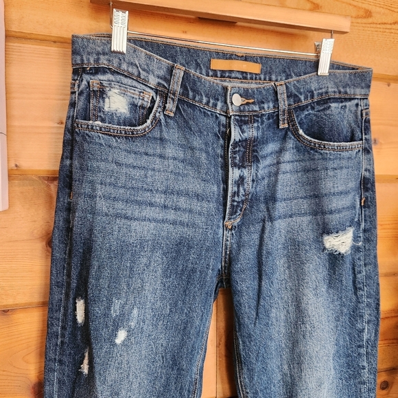 Joe's Scout Mid Rise Slim Boyfriend Jeans Cropped Distressed In Remix Sz 29 X27" - Picture 2 of 13